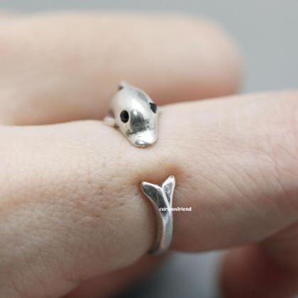 Adjustable Dolphin Ring ,animal Ring, Sea Animal..