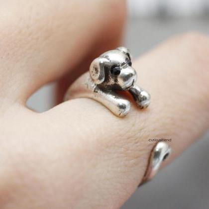 Adjustable Cute Puppy Ring ,animal Ring,dog Ring, Antique Tone Jewelry ...