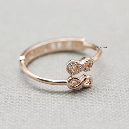 Adjustable Infinity Friend Knuckle Ring With Cz,..