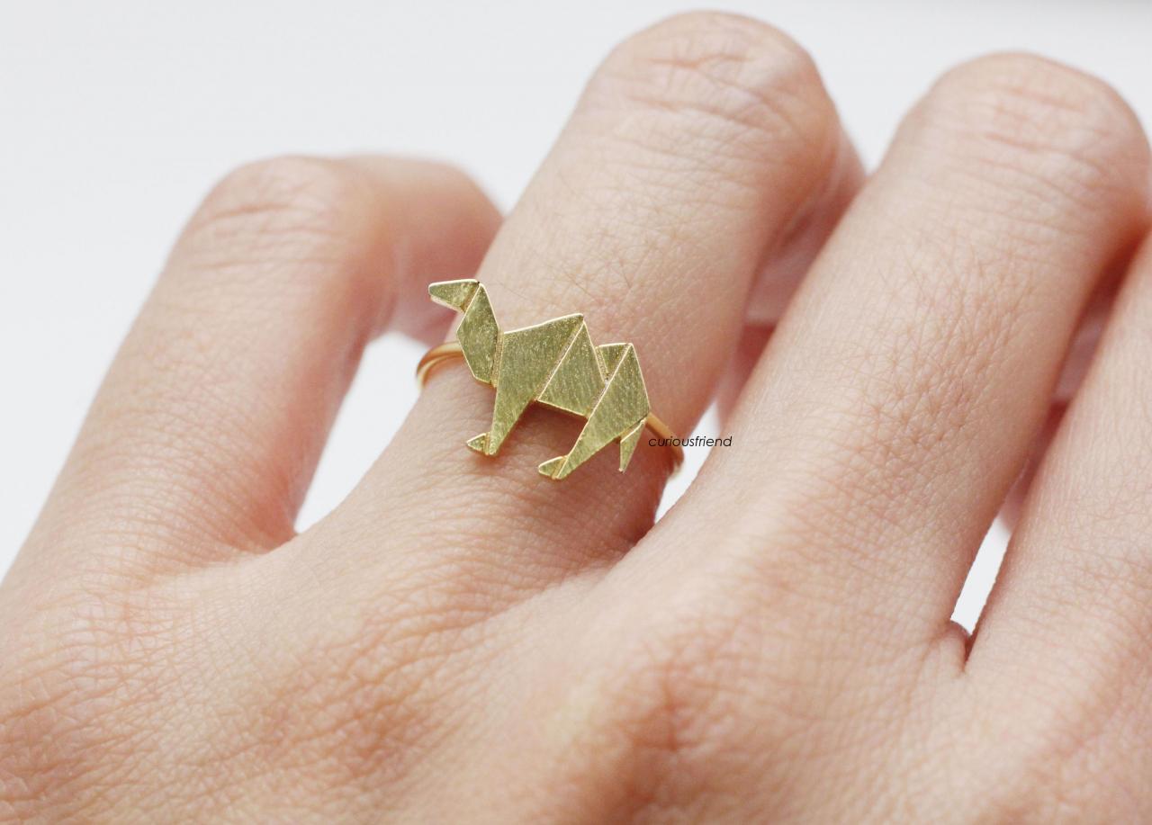 Cute Origami Camel Adjustable Ring,camel Ring,Animal Ring (2colors) on