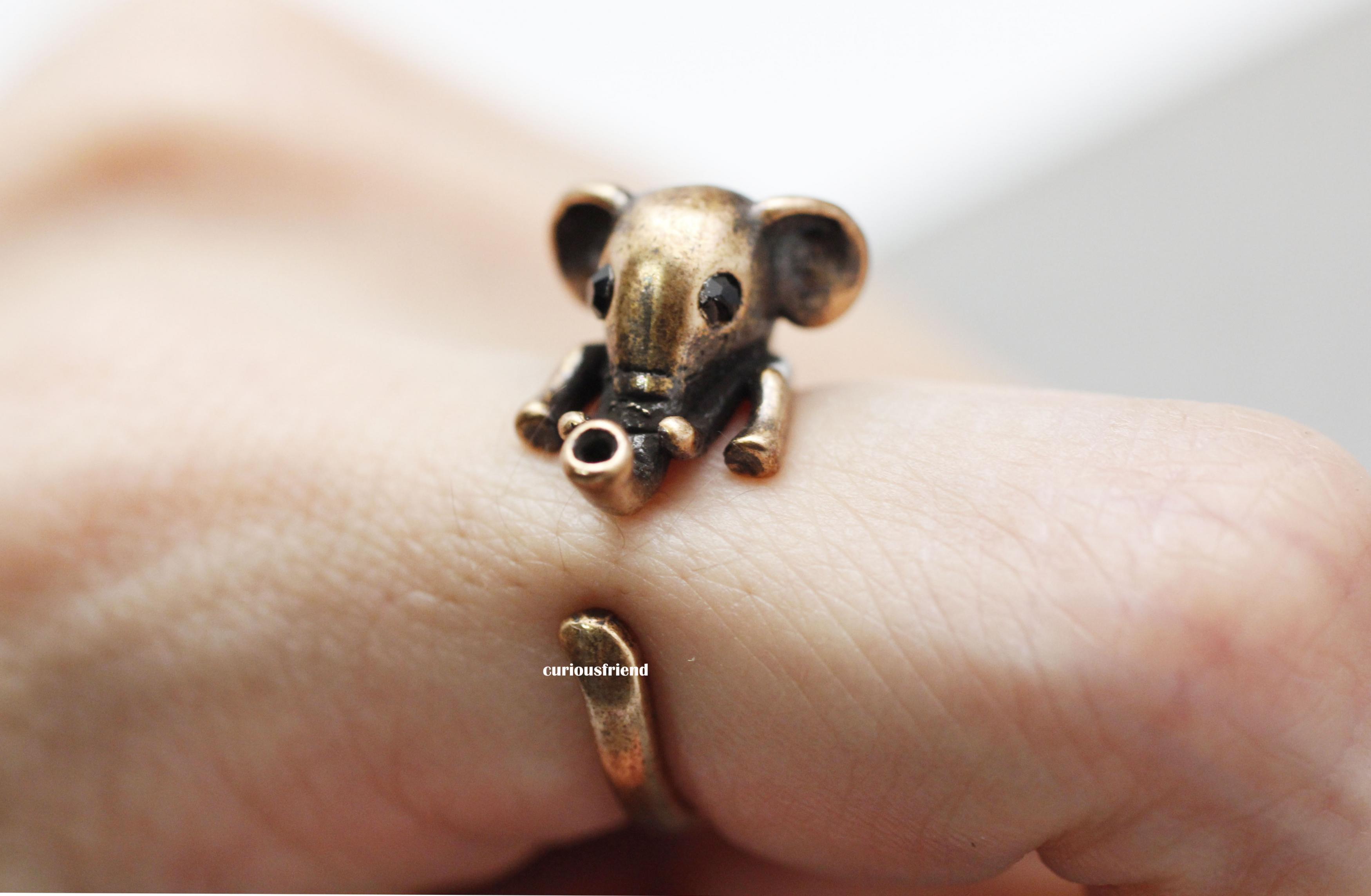 Adjustable Cute Baby Elephant Ring ,animal Ring,elephant Jewelry ...