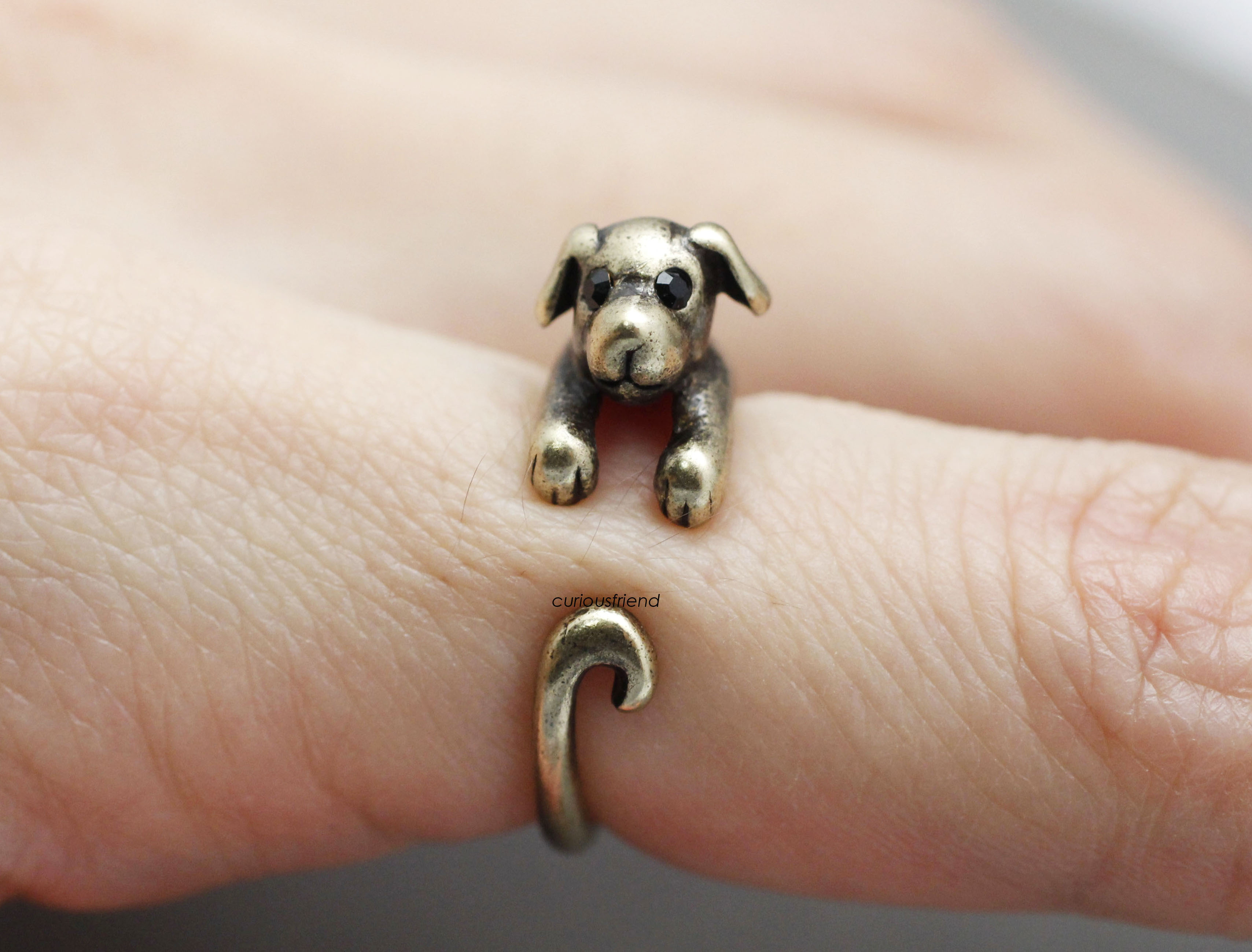 Adjustable Cute Puppy Ring ,animal Ring,dog Ring, Antique Tone Jewelry ...