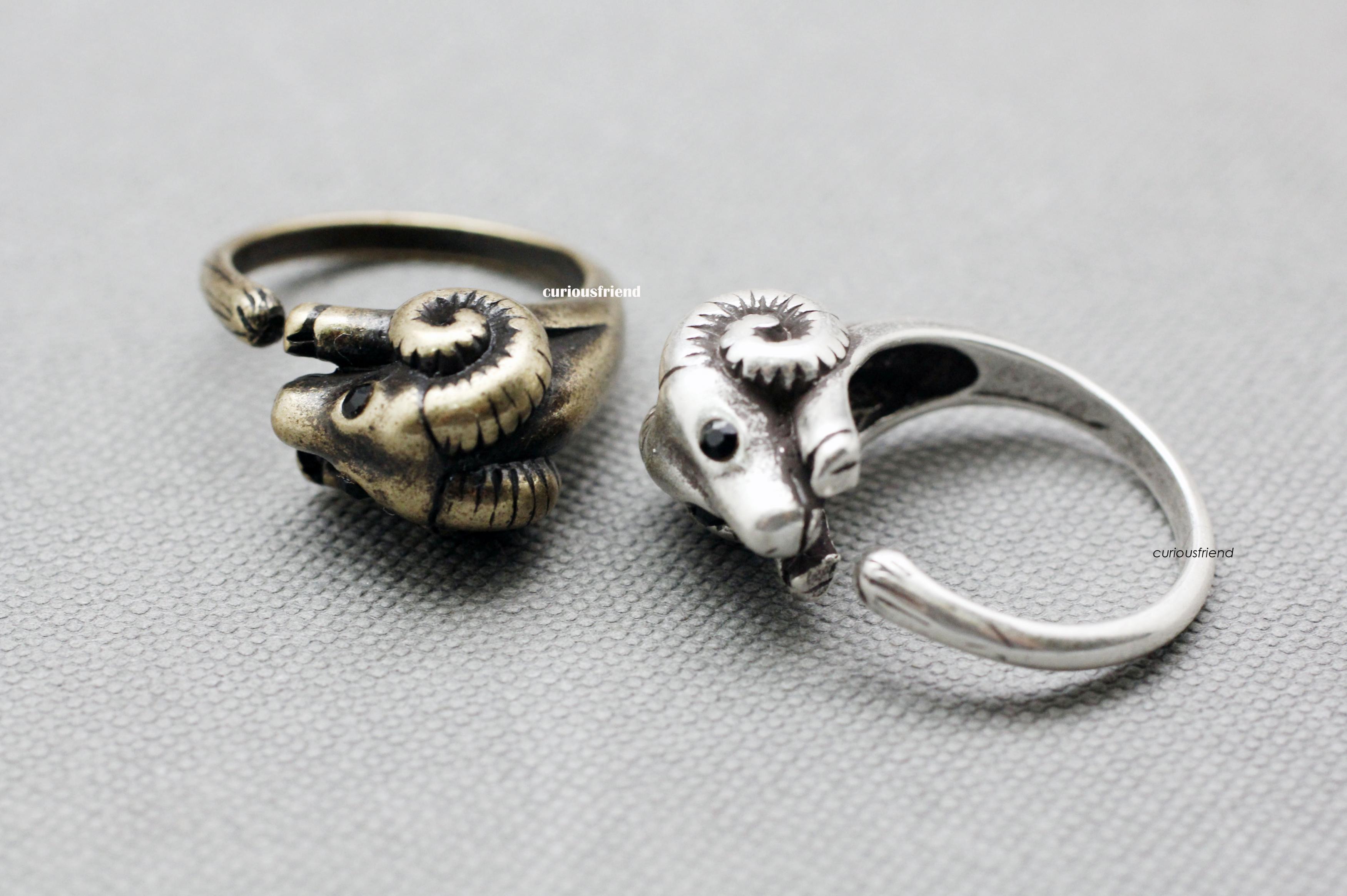 Adjustable Cutesheep Ring,ram Wrap Ring,animal Ring, Antique Tone ...